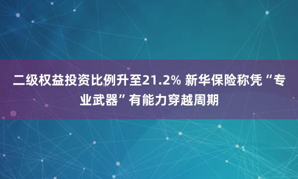 二级权益投资比例升至21.2% 新华保险称凭“专业武器”有能力穿越周期